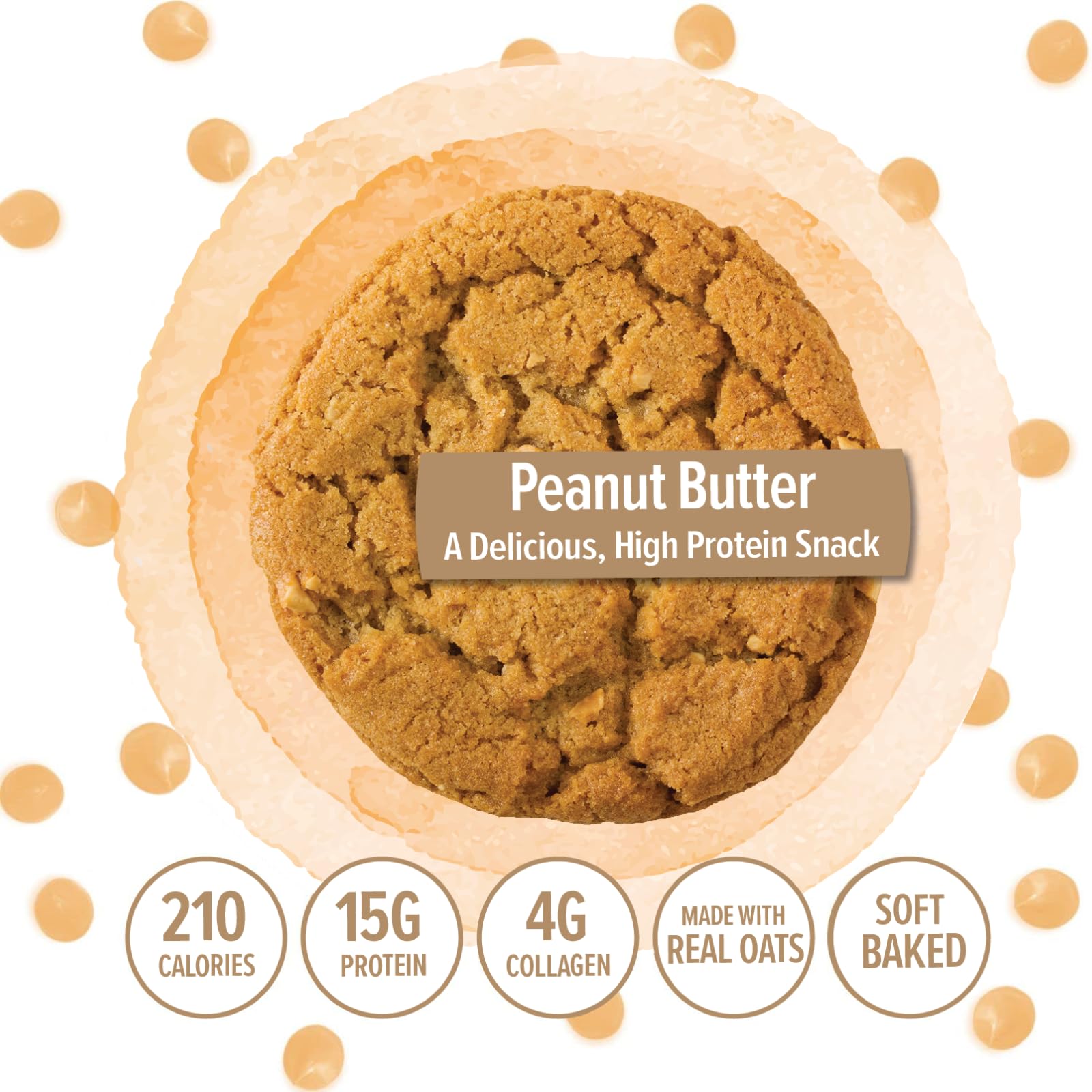 321glō Protein+ Cookies sans gluten, sans soja, sans lactose et sans édulcorants artificiels.