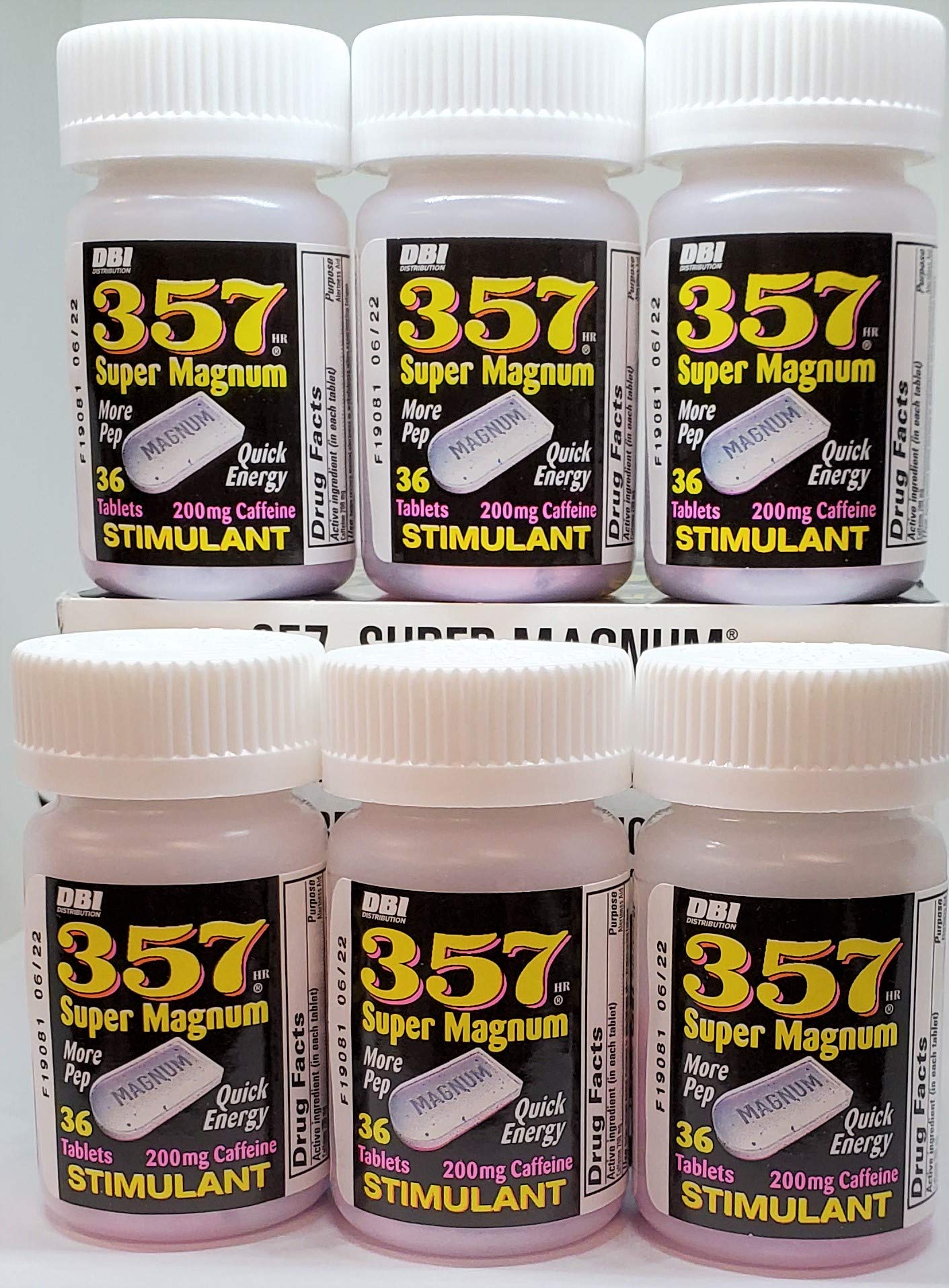357 HR MAGNUM cafeine, lot de 3 flacons, pratique pour rester alerte