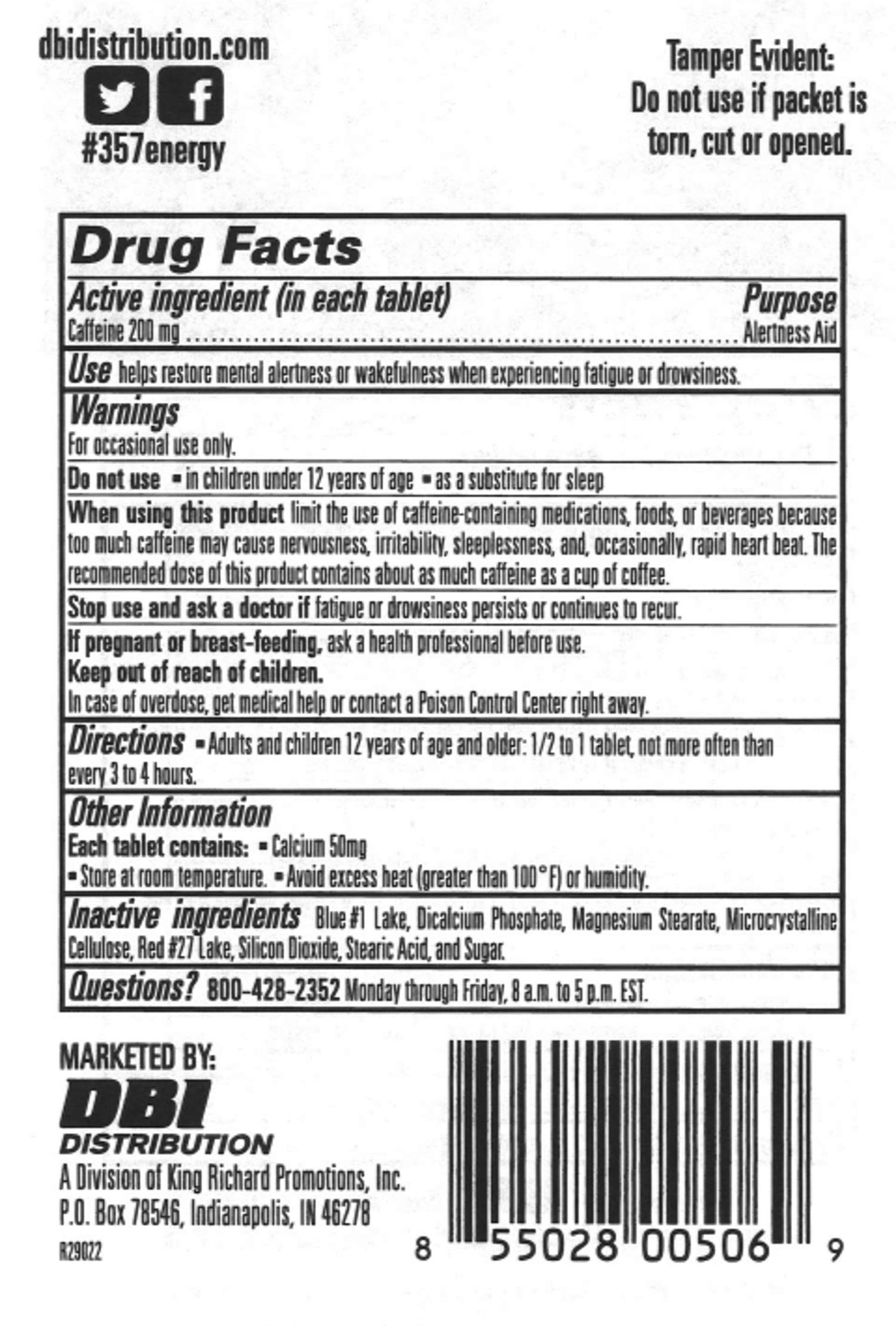 Puissance d’énergie discrète grâce à 200 mg de caféine dans 357 HR MAGNUM.