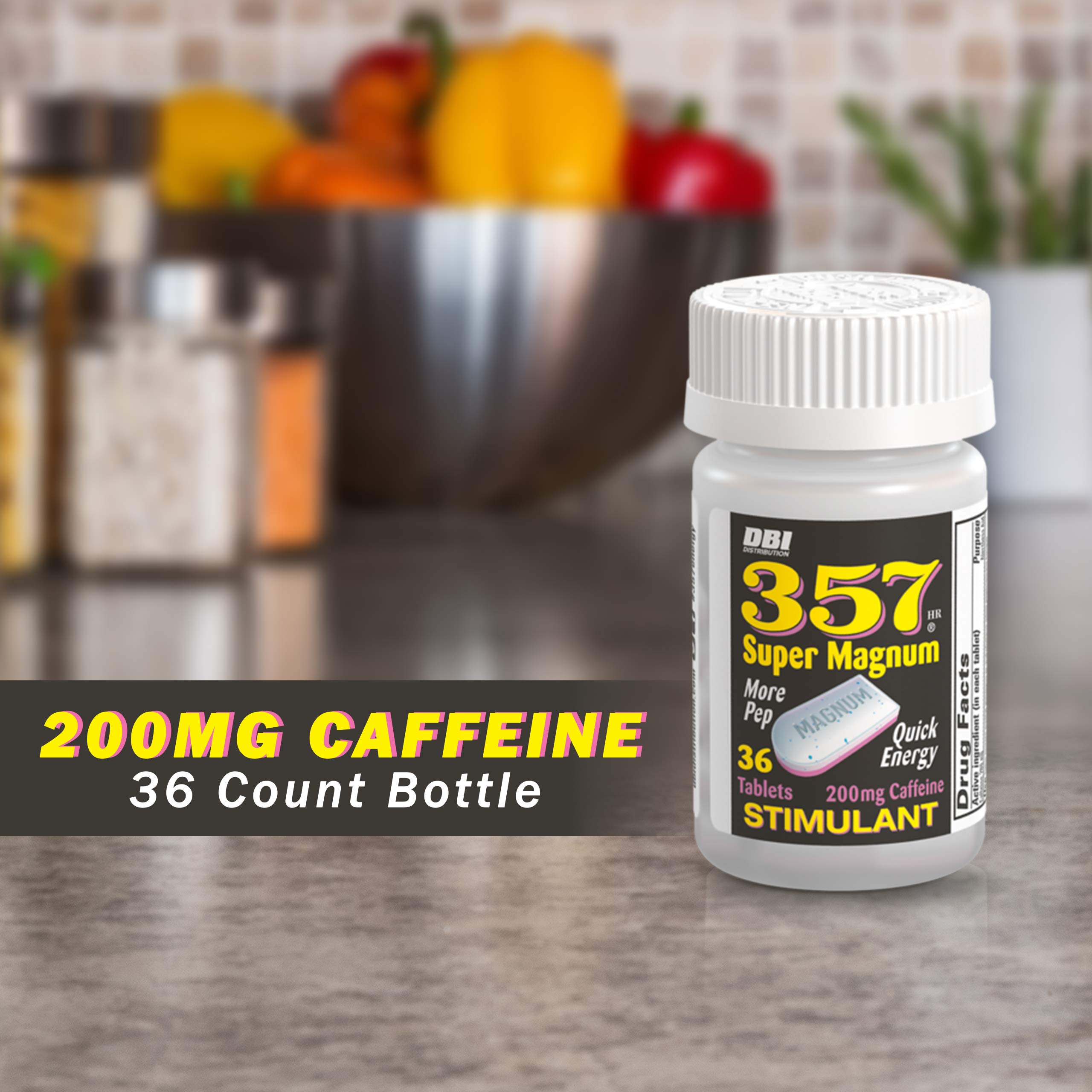 Étiquette lisible 357 HR MAGNUM pour repérage rapide des comprimés.