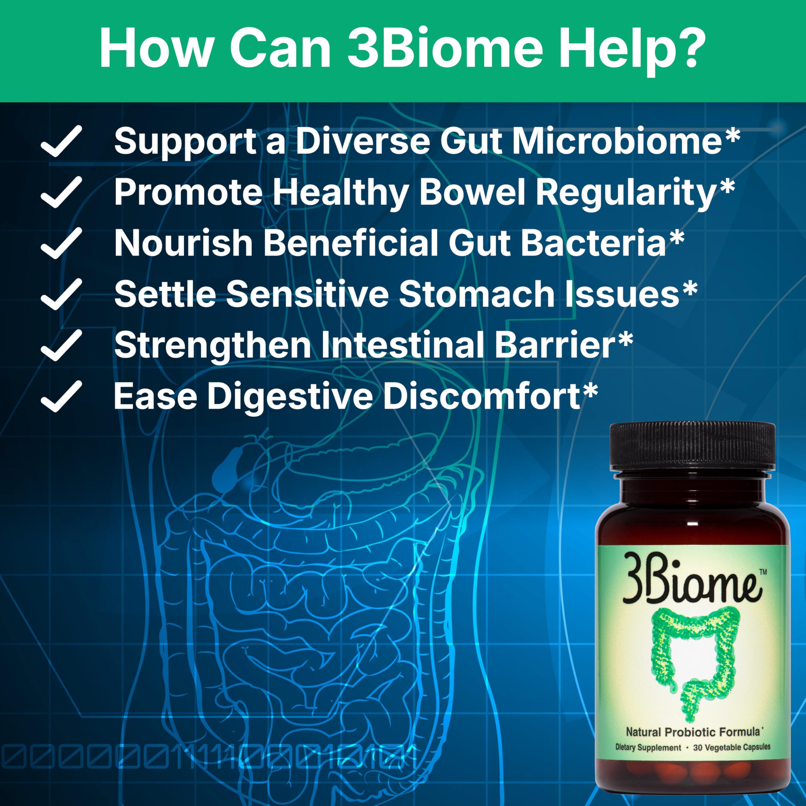 3Biome - etiquette-nutrition : informations claires sur la formule