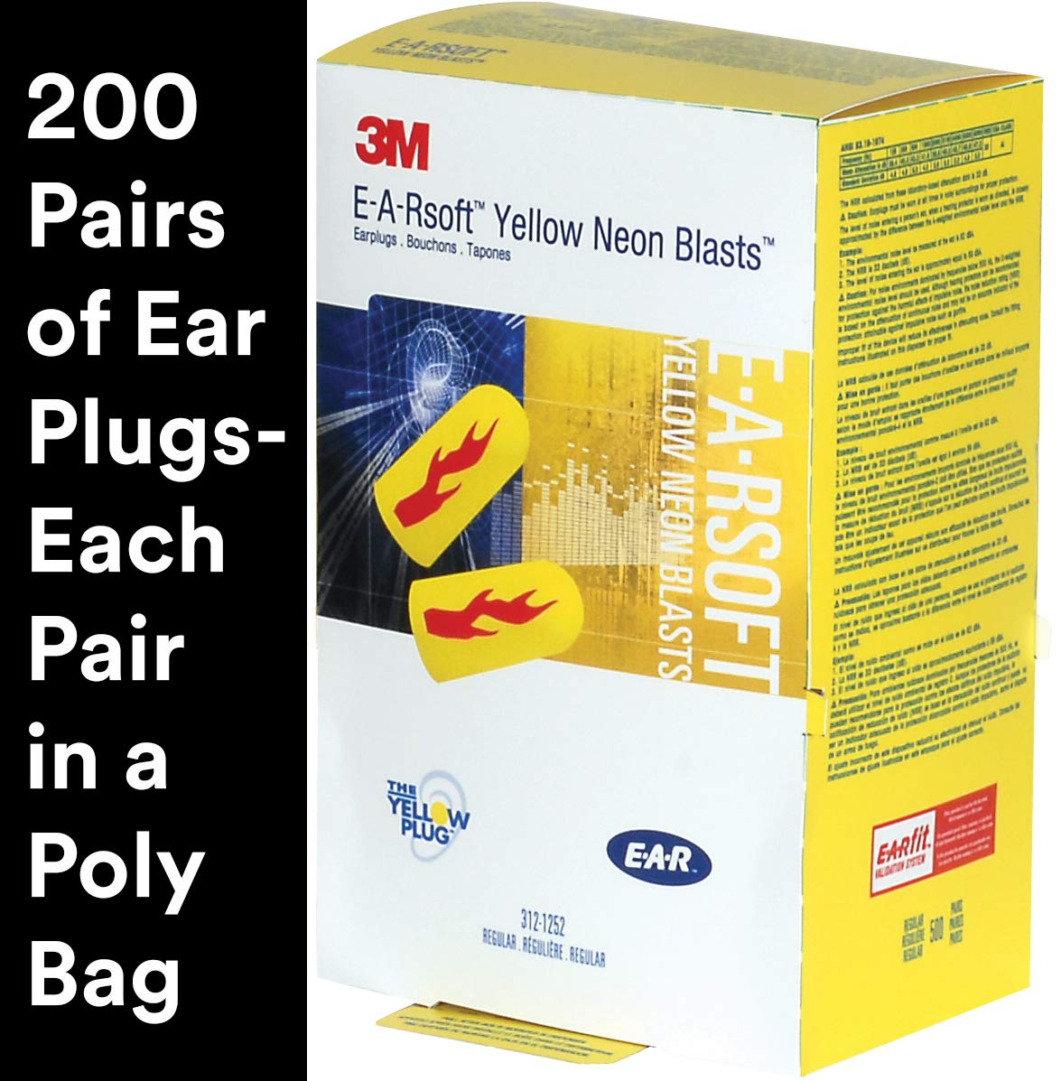 3M bouchons d'oreille Neon Jaune Blasts, insertion facile et confort tout au long de la journée