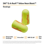 3M bouchons d'oreille Neon Jaune Blasts, réduction du bruit en milieux bruyants