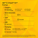 3M bouchons Earsoft FX 312-1261 securite-travail, confort et sécurité auditive.