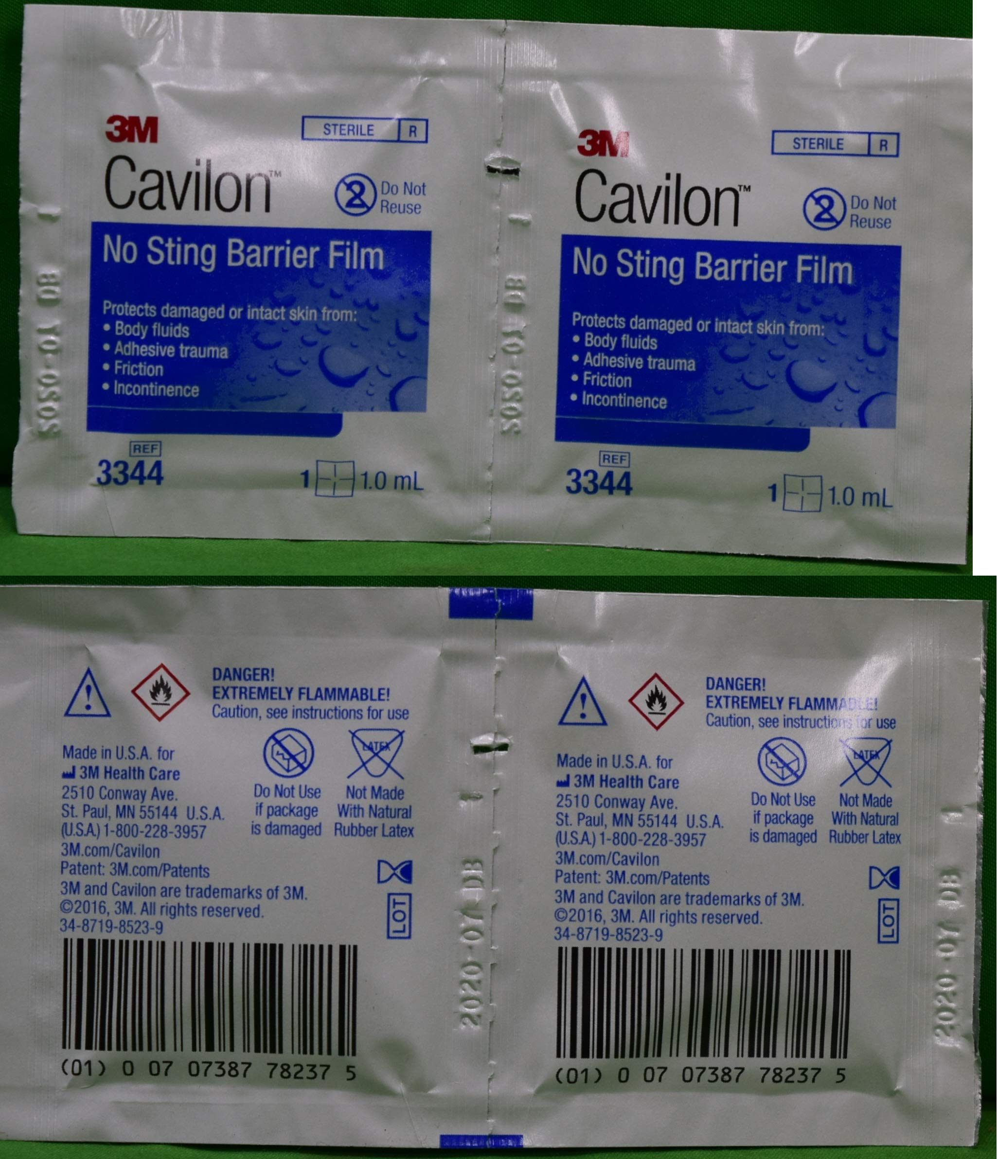 Lingettes 3M Cavilon barrière : protection pratique autour des adhésifs et frottement.
