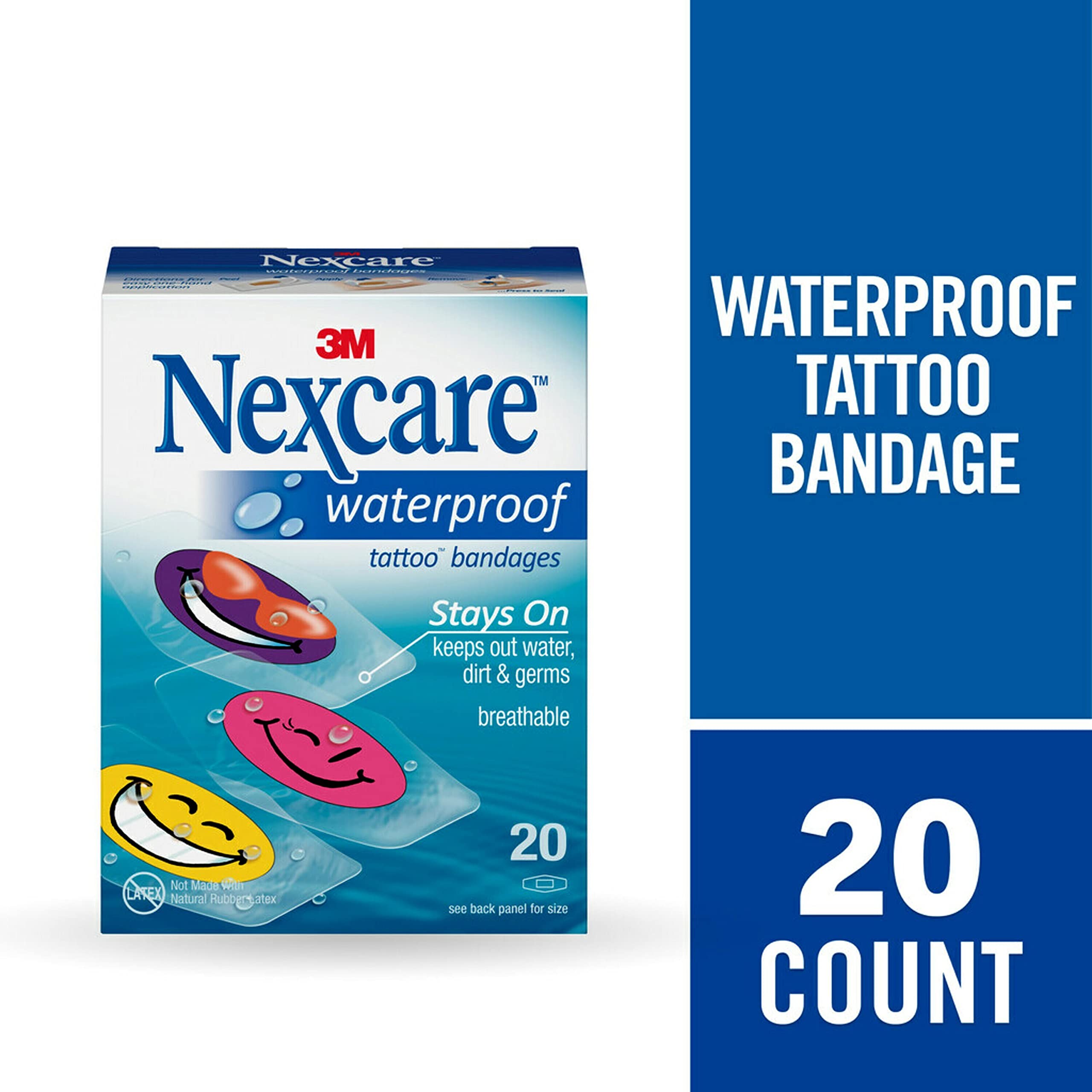 Bandages Nexcare impermeables design arcs en ciel, pansement amusant et visible