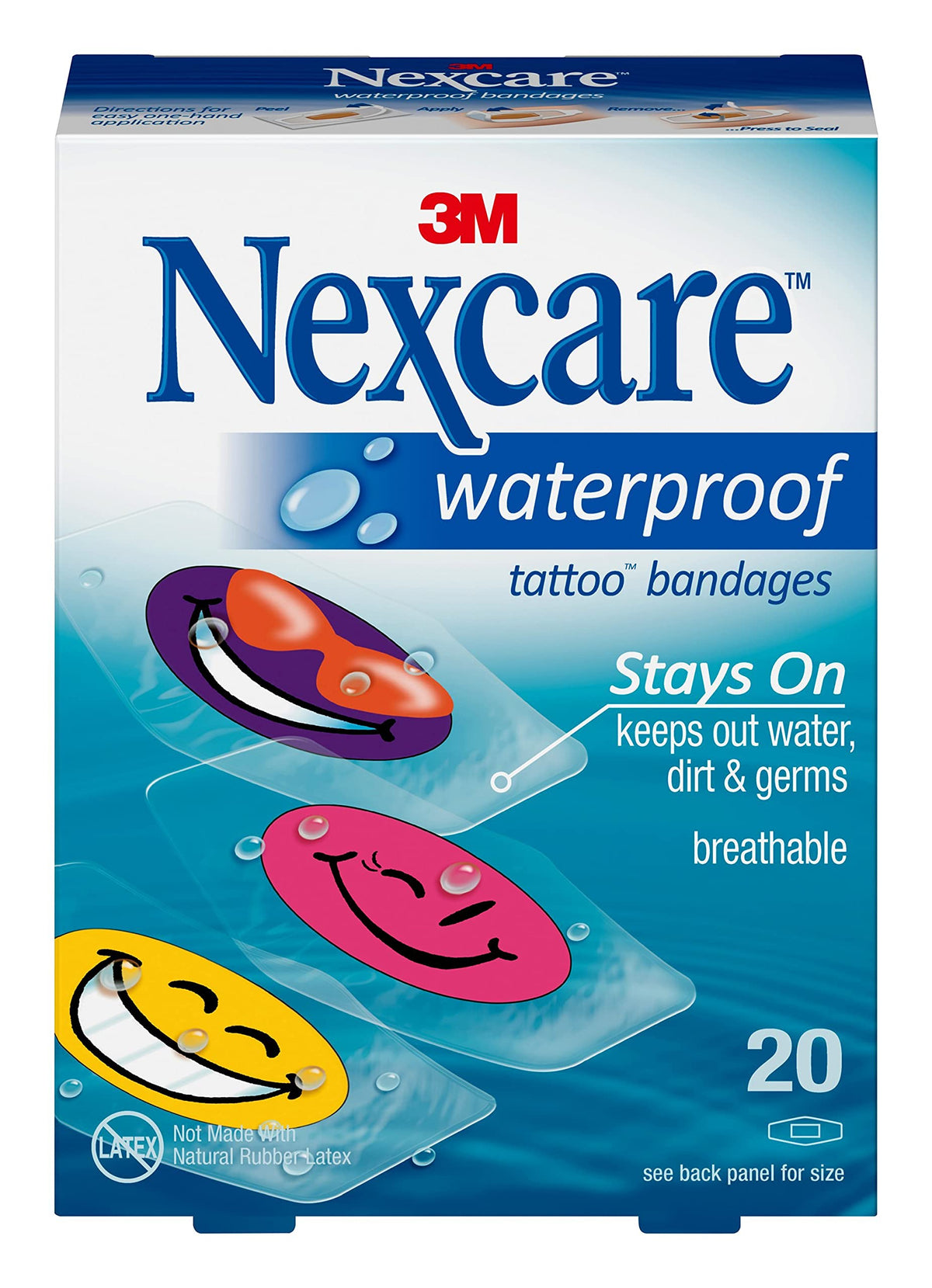 Bandages Nexcare impermeables motif cool enfants, maintien fiable lors des jeux