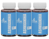 Gomme Ashwagandha 4 Your Wellness framboise avec crinière de lion, relaxation gourmande.