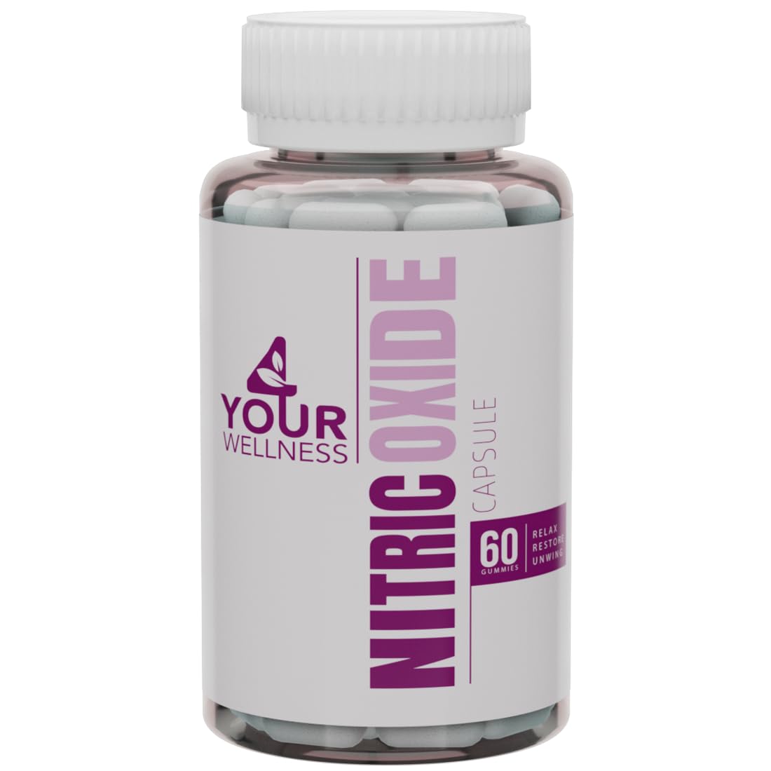 4 Your Wellness Oxyde nitrique emballage et gélules faciles à prendre