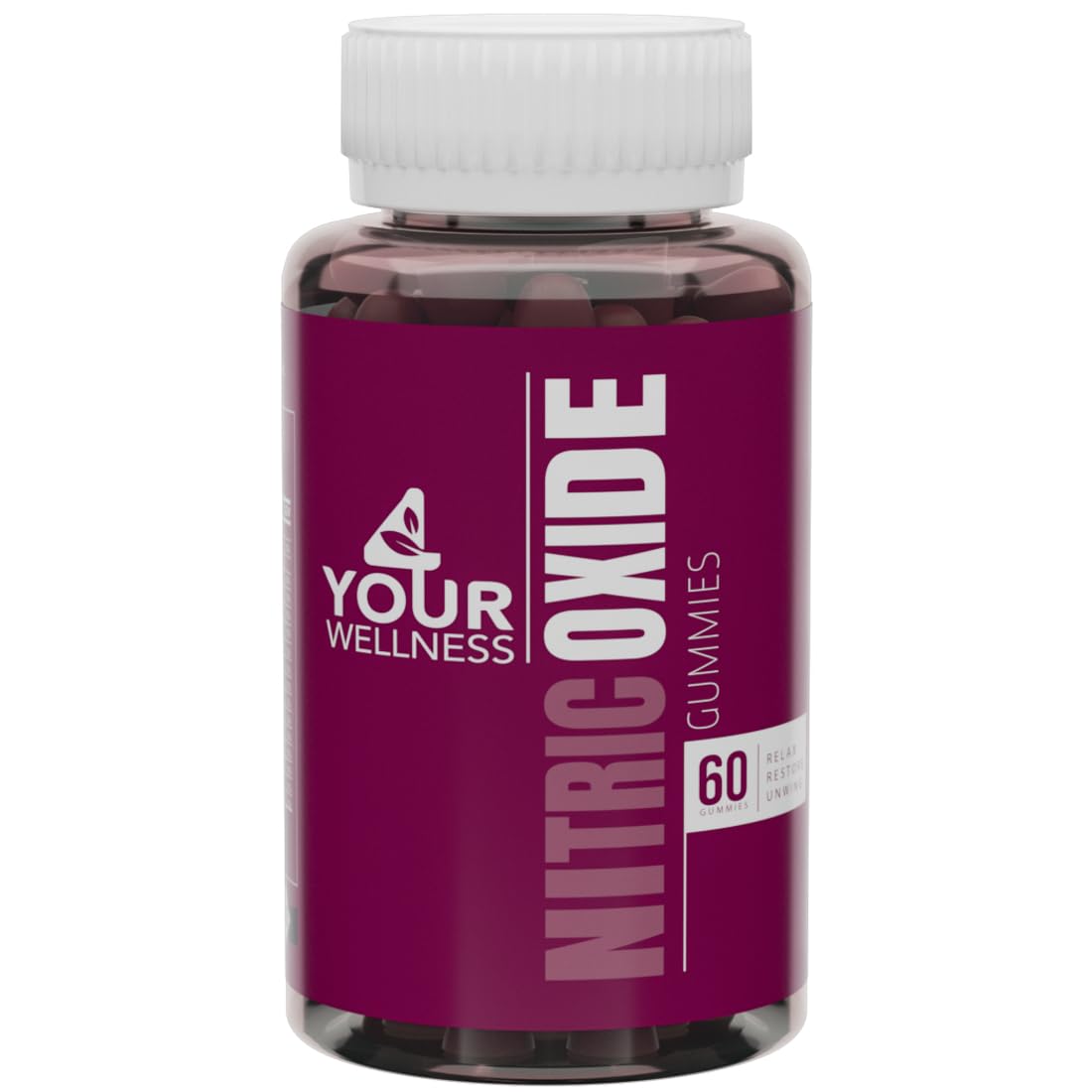 4 Your Wellness Nitric Oxide Gummies, bouteille — soutien potentiel à une circulation plus fluide.