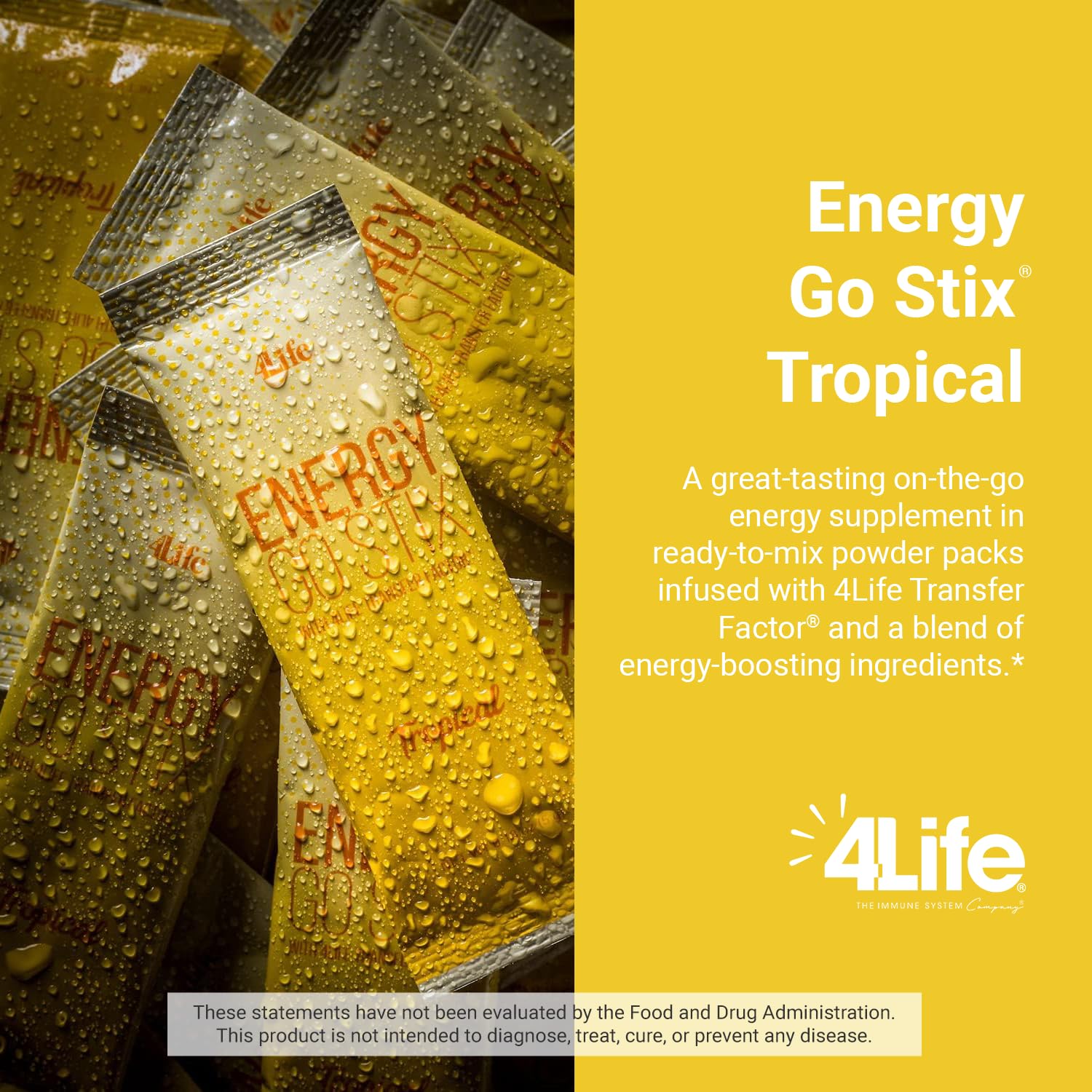 4Life Energy Go Stix dissolution rapide dans l eau au goût tropical rafraîchissant