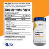 Gélules vertes 4Life Glutamine Prime, faciles à prendre pour l'énergie.