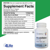 Capsules végétales 4Life Musculoskeletal Formula utilisées au quotidien pour le maintien de la mobilité.