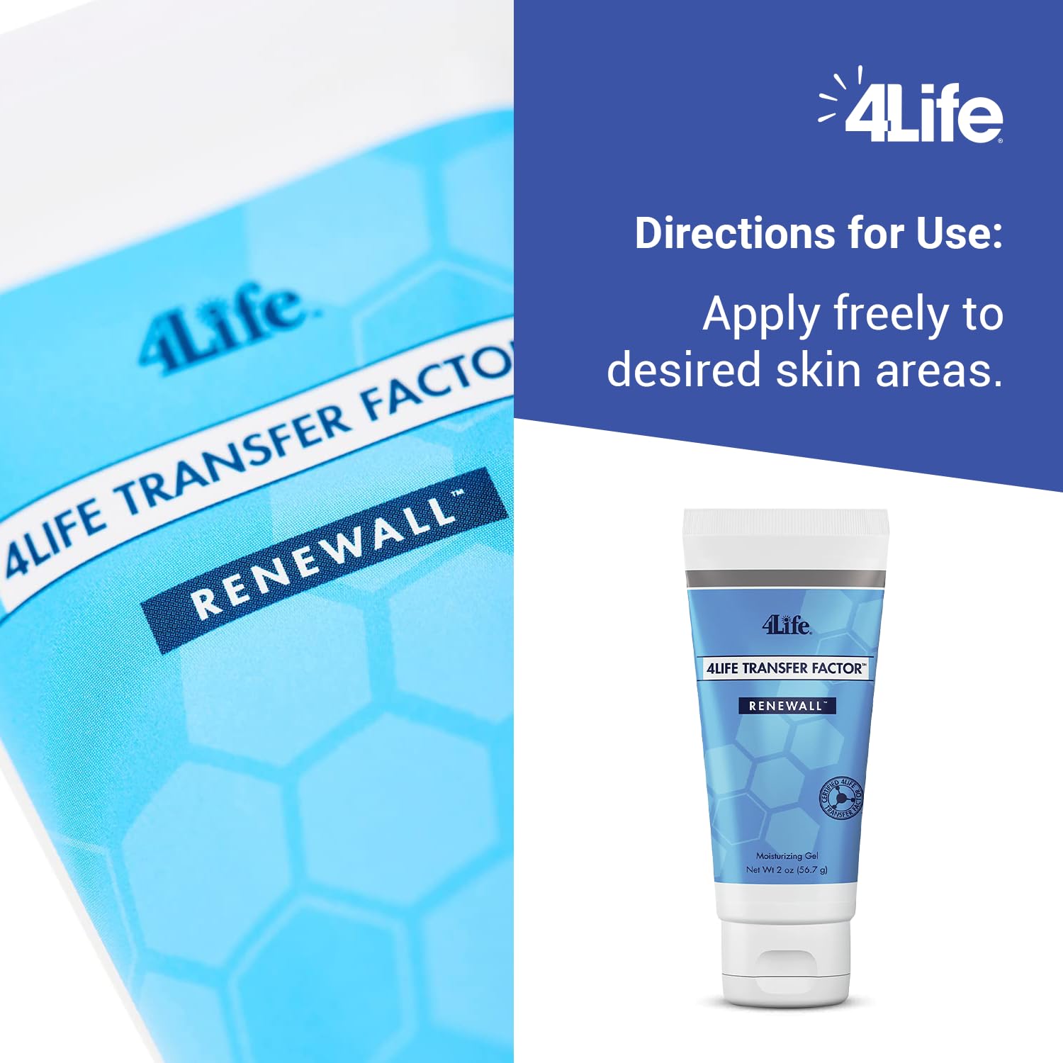 4Life RenewAll Gel – emballage pratique et portable pour les routines quotidiennes.