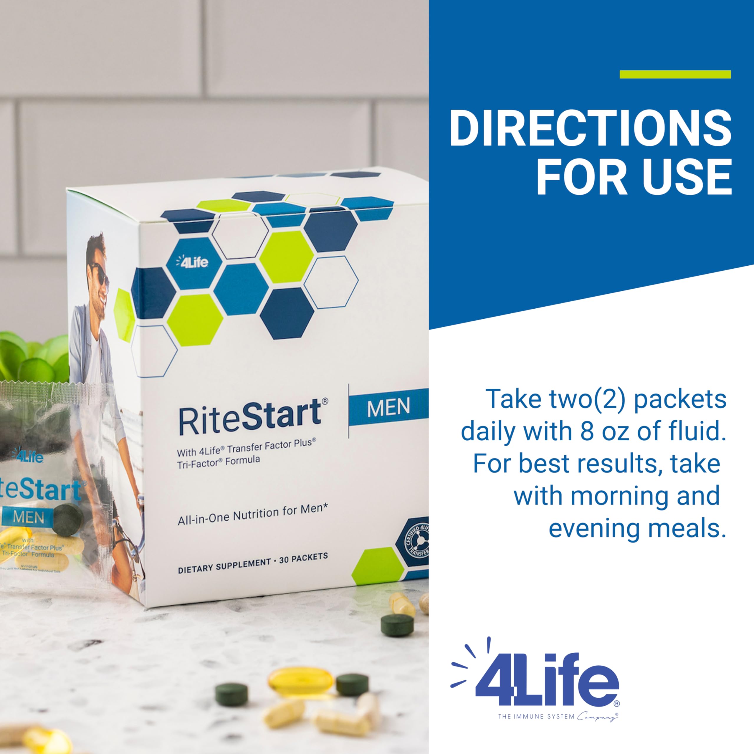 4Life RiteStart Homme mélange Cordyvant avec maitake et shiitake.
