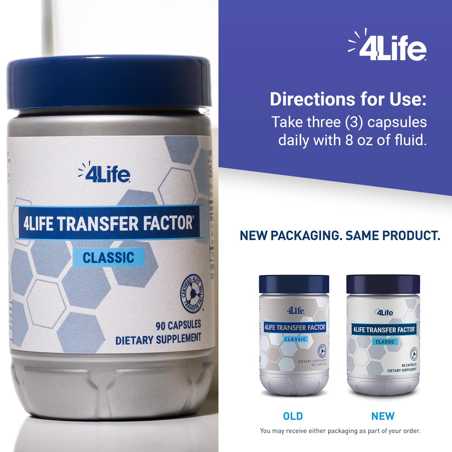 4Life Transfer Factor Classic capsules veggie: formule végétale adaptée à tous les âges.