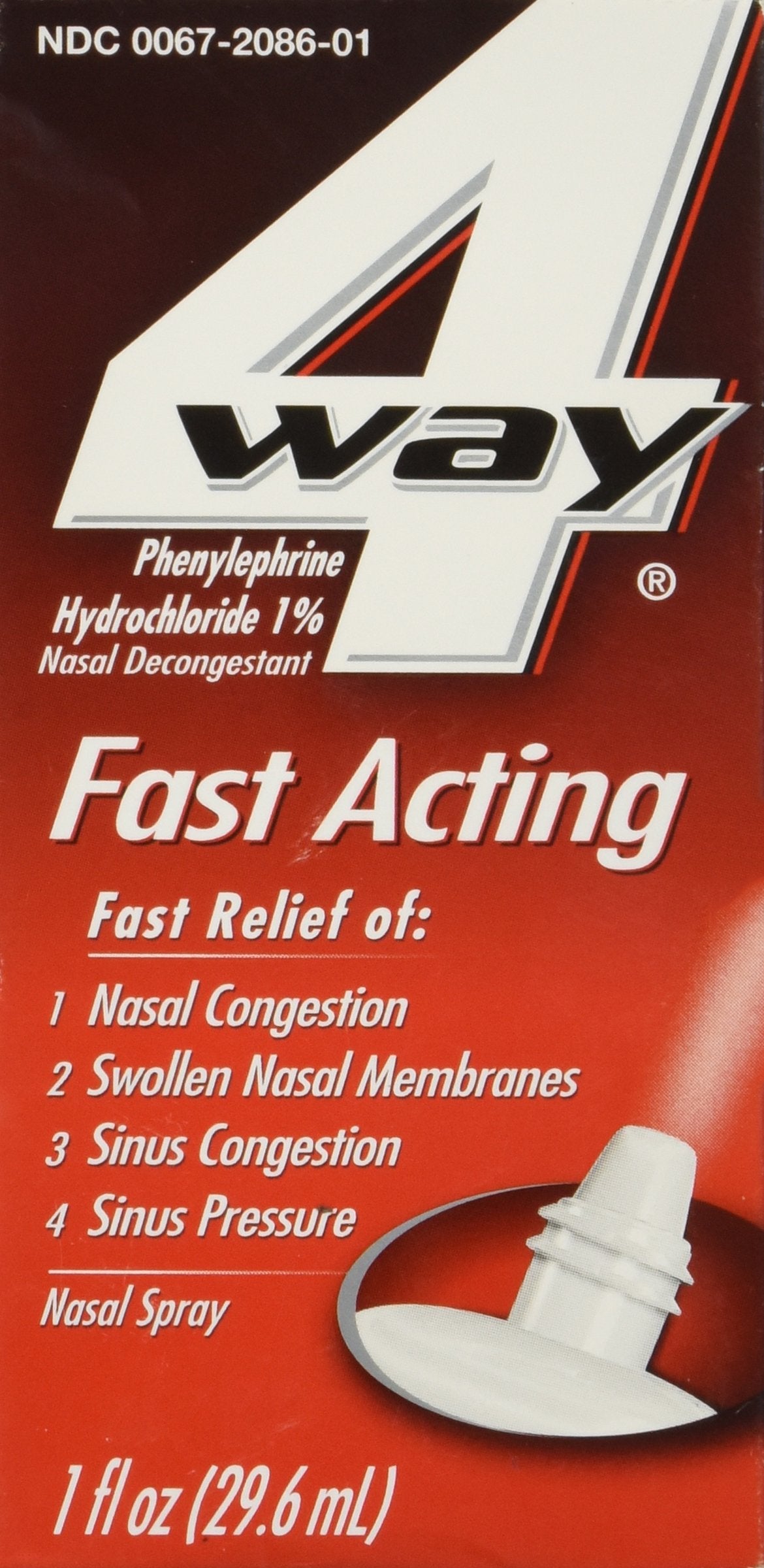 4Way spray nasal rapide pour soulager la congestion nasale chez adultes et enfants.