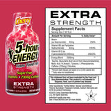 Étiquette rouge 5-hour ENERGY Cherry pour repérer facilement la dose.