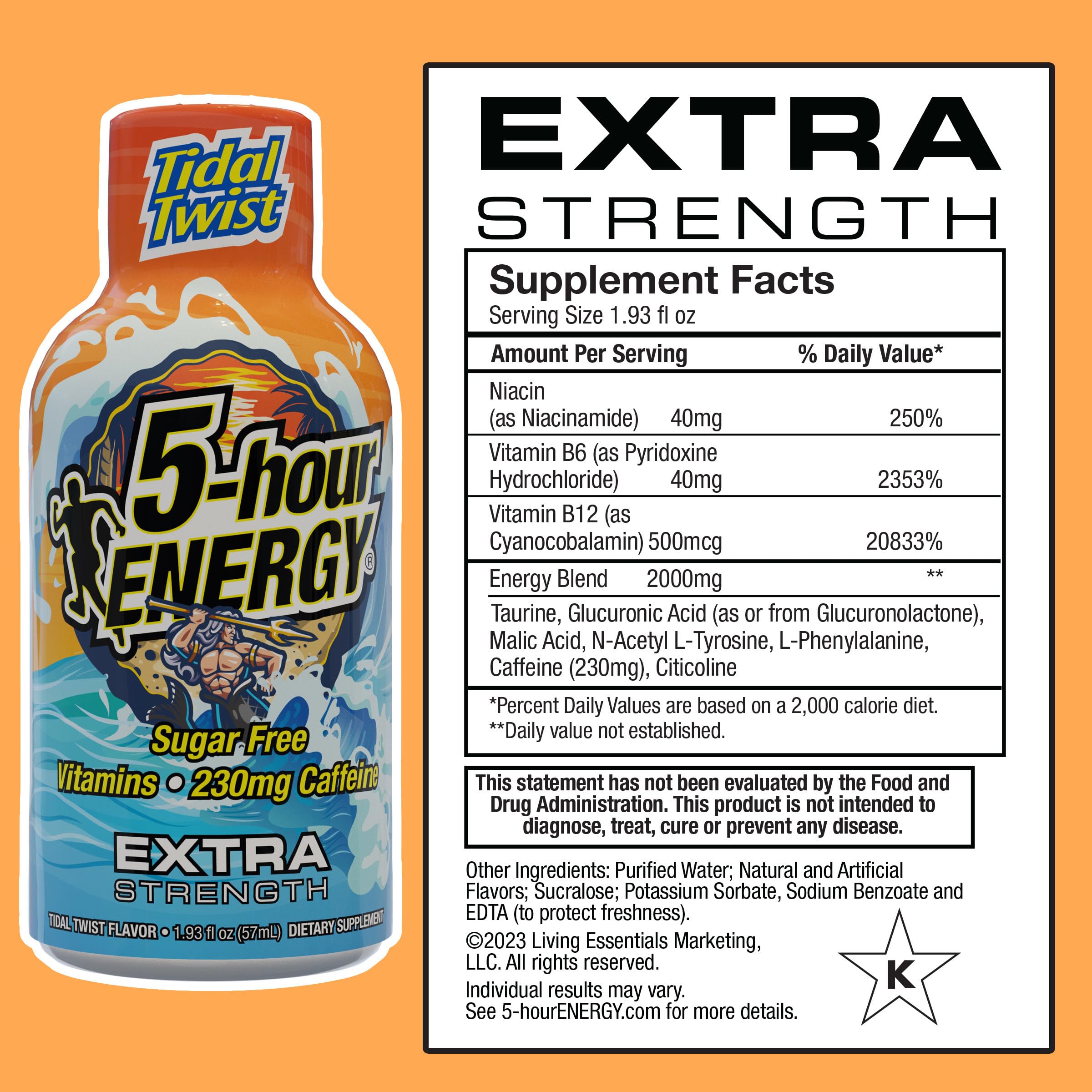 Boîte 5-hour-energy extra-strength montrant l’emballage, idéale pour rester alerte en déplacement.