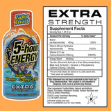 Boîte 5-hour-energy extra-strength montrant l’emballage, idéale pour rester alerte en déplacement.