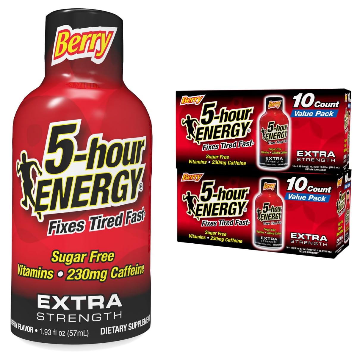 5-hour ENERGY extrême-framboise : énergie rapide sans sucre.