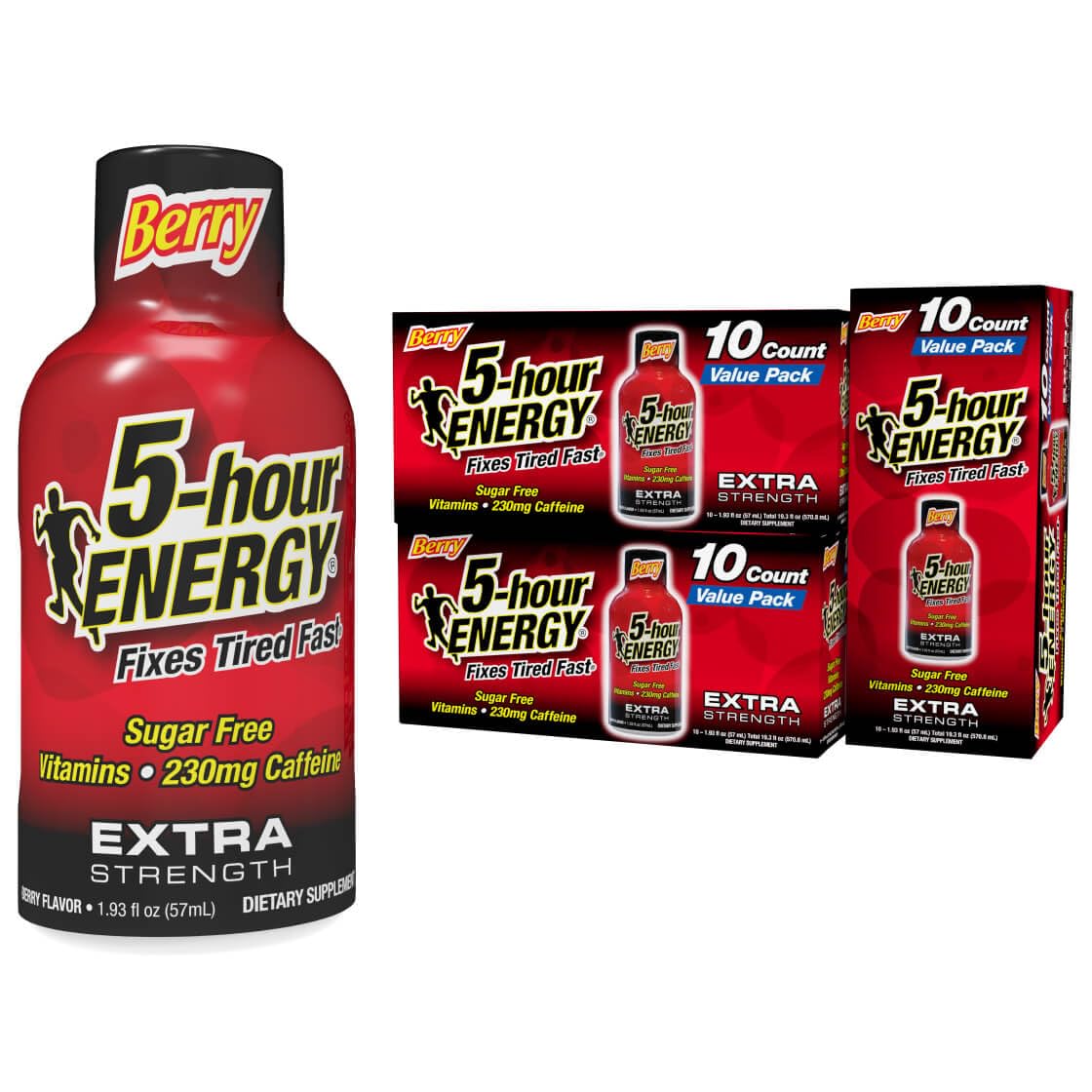 5-hour ENERGY shot: bouteille compacte idéale pour une énergie rapide en déplacement.