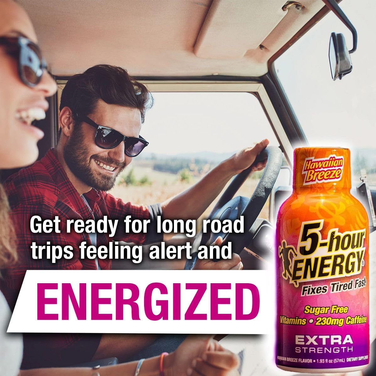 Gros plan sur le bouchon pratique de 5-hour ENERGY Hawaiian Breeze.