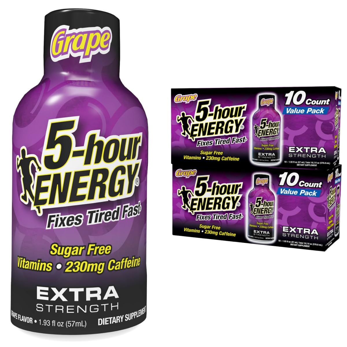 5-hour ENERGY shot-puissance-raisin, dose unique pour rester concentré