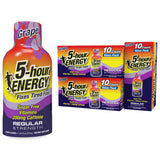 Shot 5-hour ENERGY au goût raisin, bouteille compacte pour énergie rapide.
