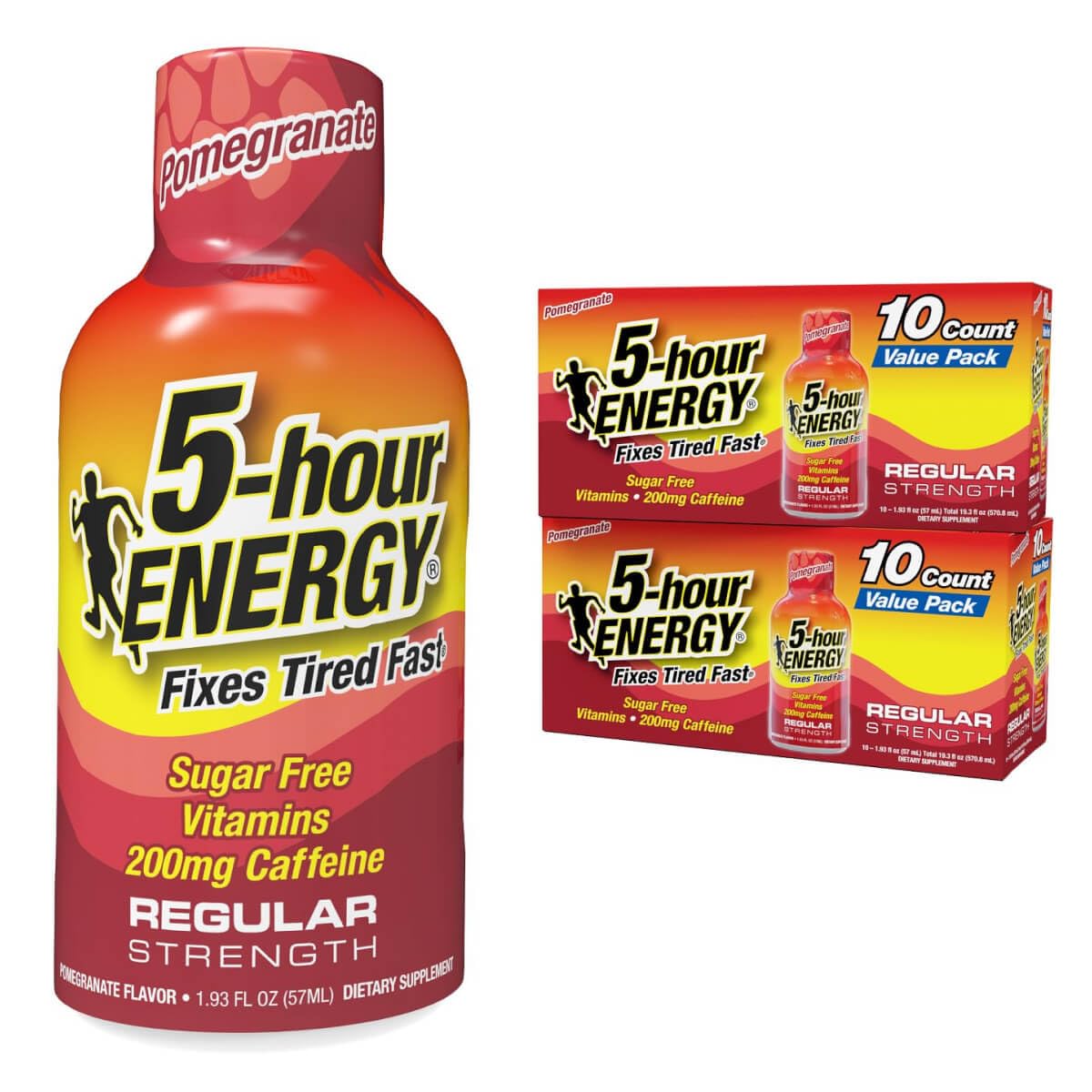 5-hour ENERGY Regular bouteille grenade – énergie rapide pour démarrer la journée.