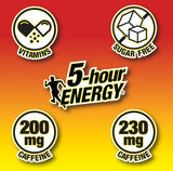 5-hour ENERGY sans calories et format pratique pour voyages.