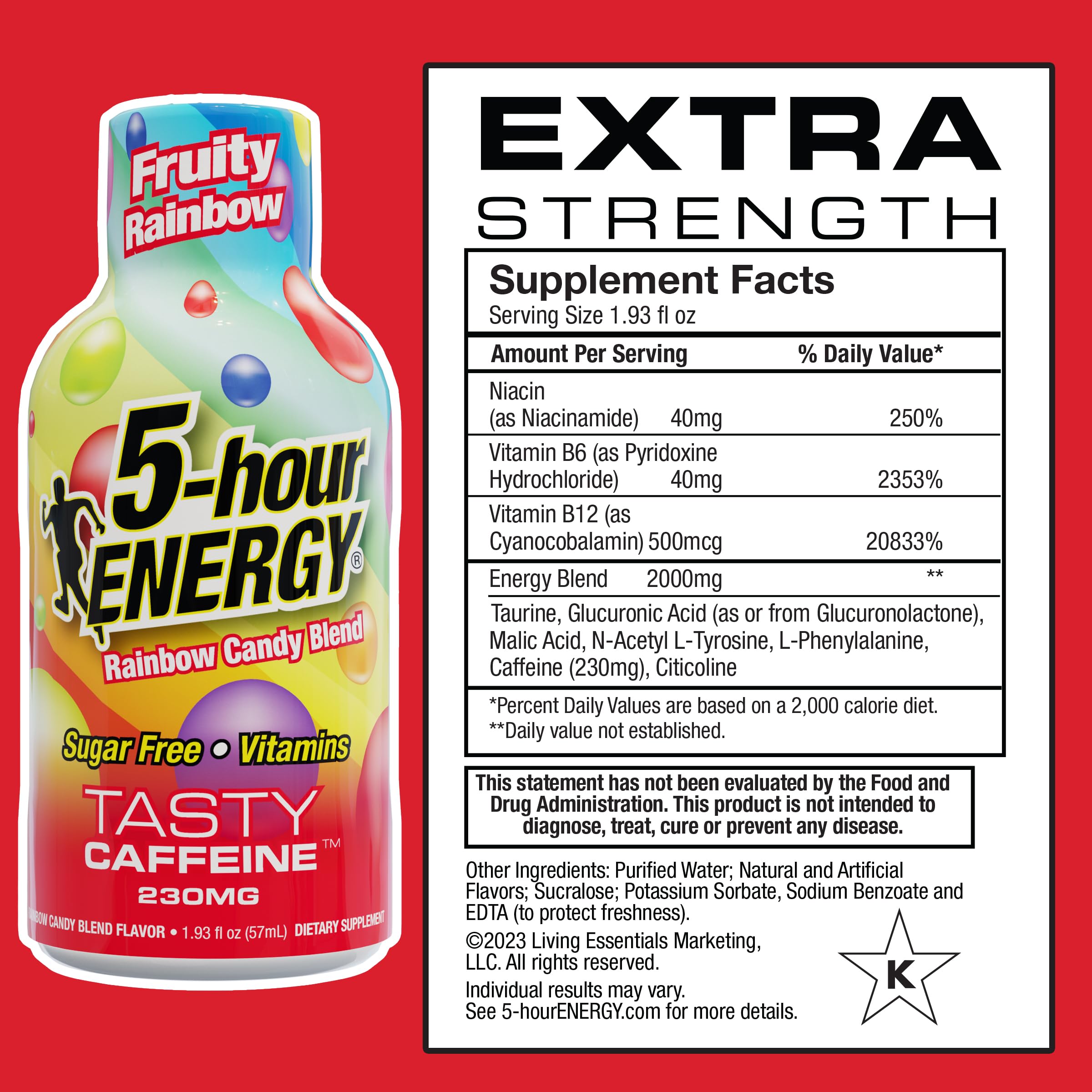 Format compact 5-hour ENERGY Shot, facile à emporter en déplacement.