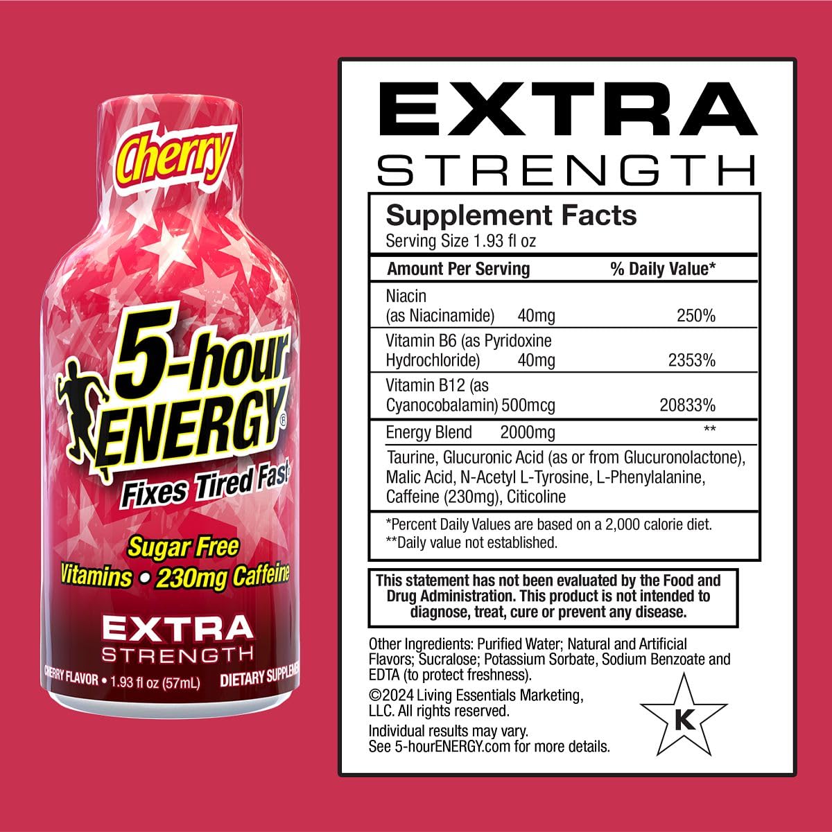Emballage sans sucre 5-hour ENERGY, pratique et léger