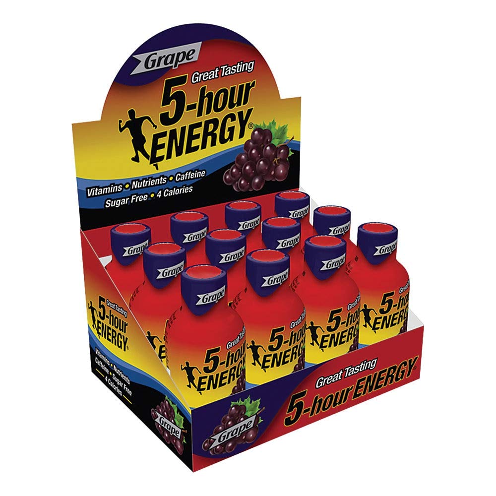 5-hour ENERGY Shot sans sucre, bouteille raisin, énergie rapide.