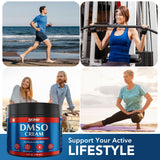 Aloe Vera et DMSO pur, texture légère et absorption rapide.