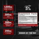 Capsules Rich Piana BiggerByTheDay en vrac sur fond clair, indicateurs de gains potentiels.