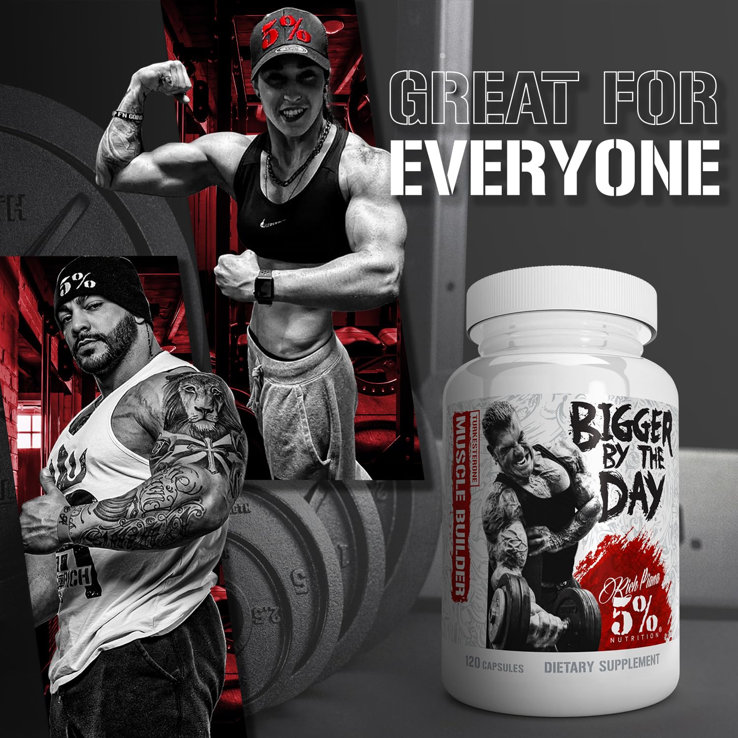 Dose pré-entraînement Rich Piana BiggerByTheDay prête pour usage rapide.