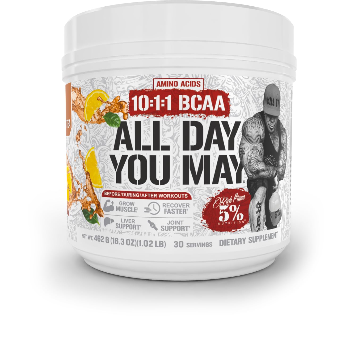 Poudre ADYM Rich Piana pour hydratation durable et récupération après l’entraînement.