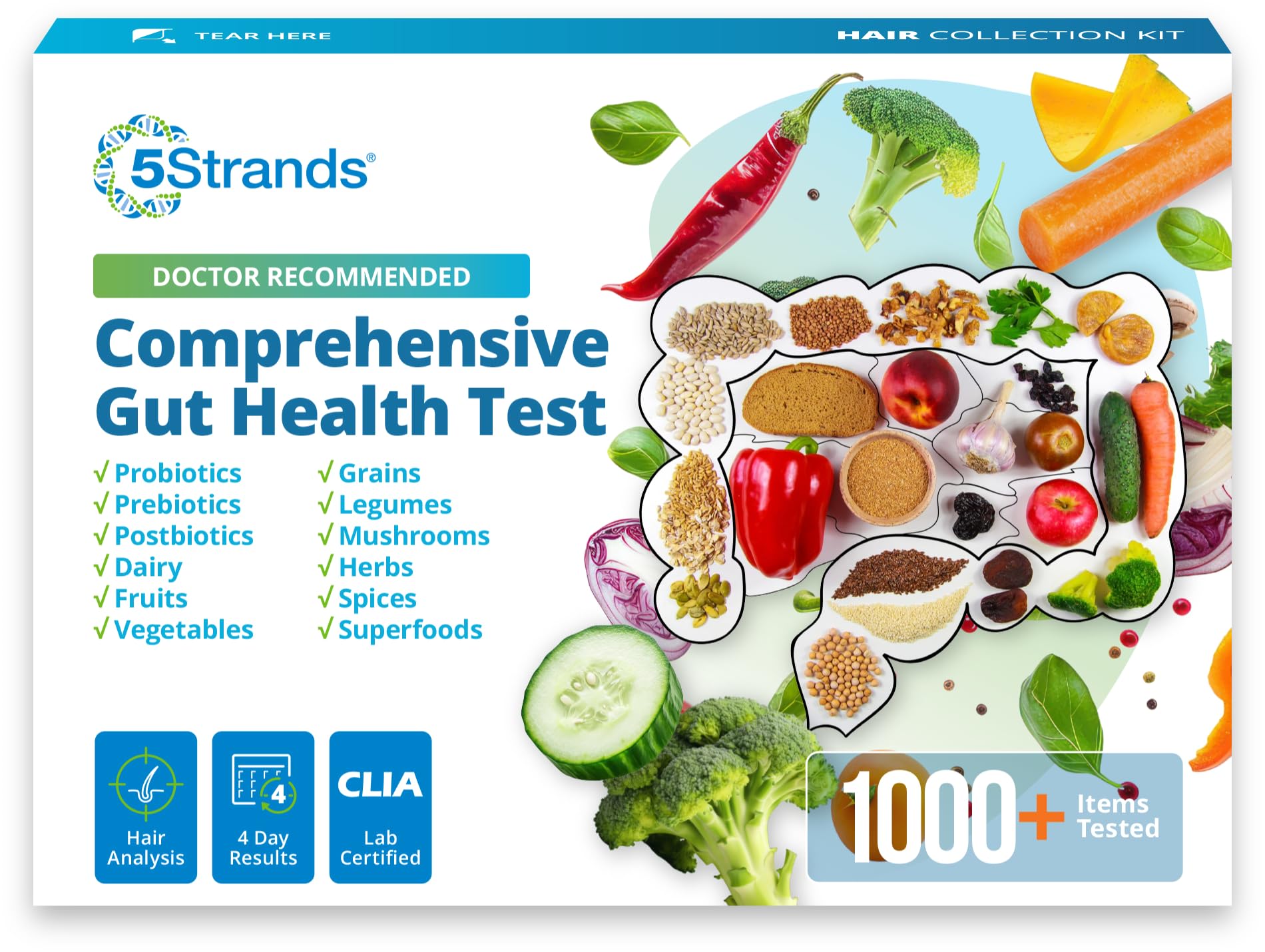 5Strands kit echantillon cheveux a domicile pour identifier vos declencheurs alimentaires