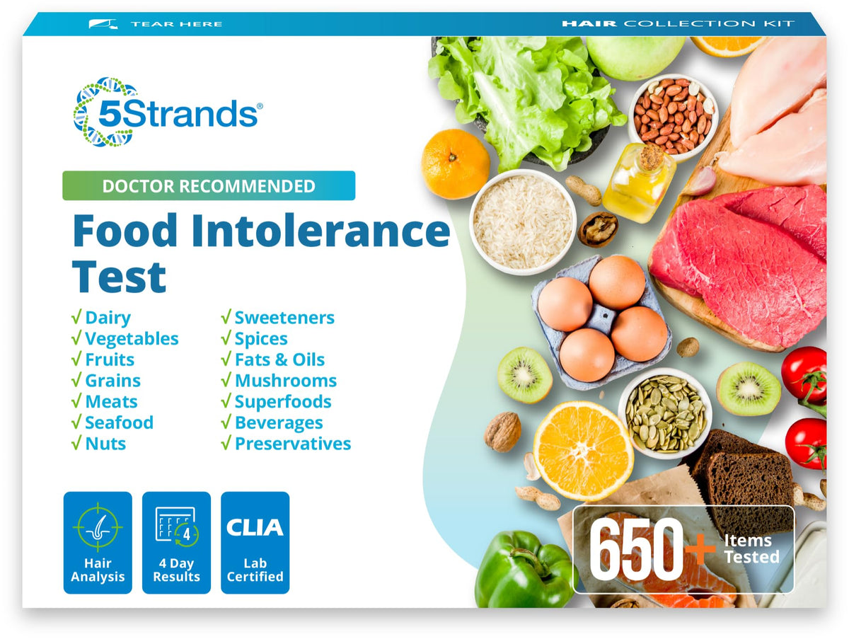 5Strands test-intolerance-aliments-kit : démarrage facile pour repérer les aliments problématiques.