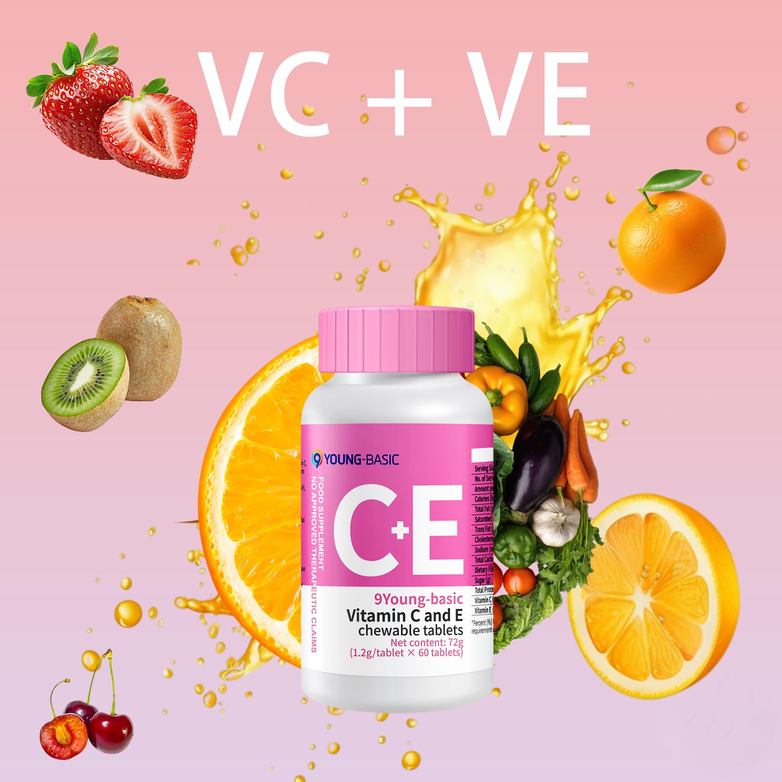 9 YOUNG-BASIC gommes orange en gros plan, texture lisse.