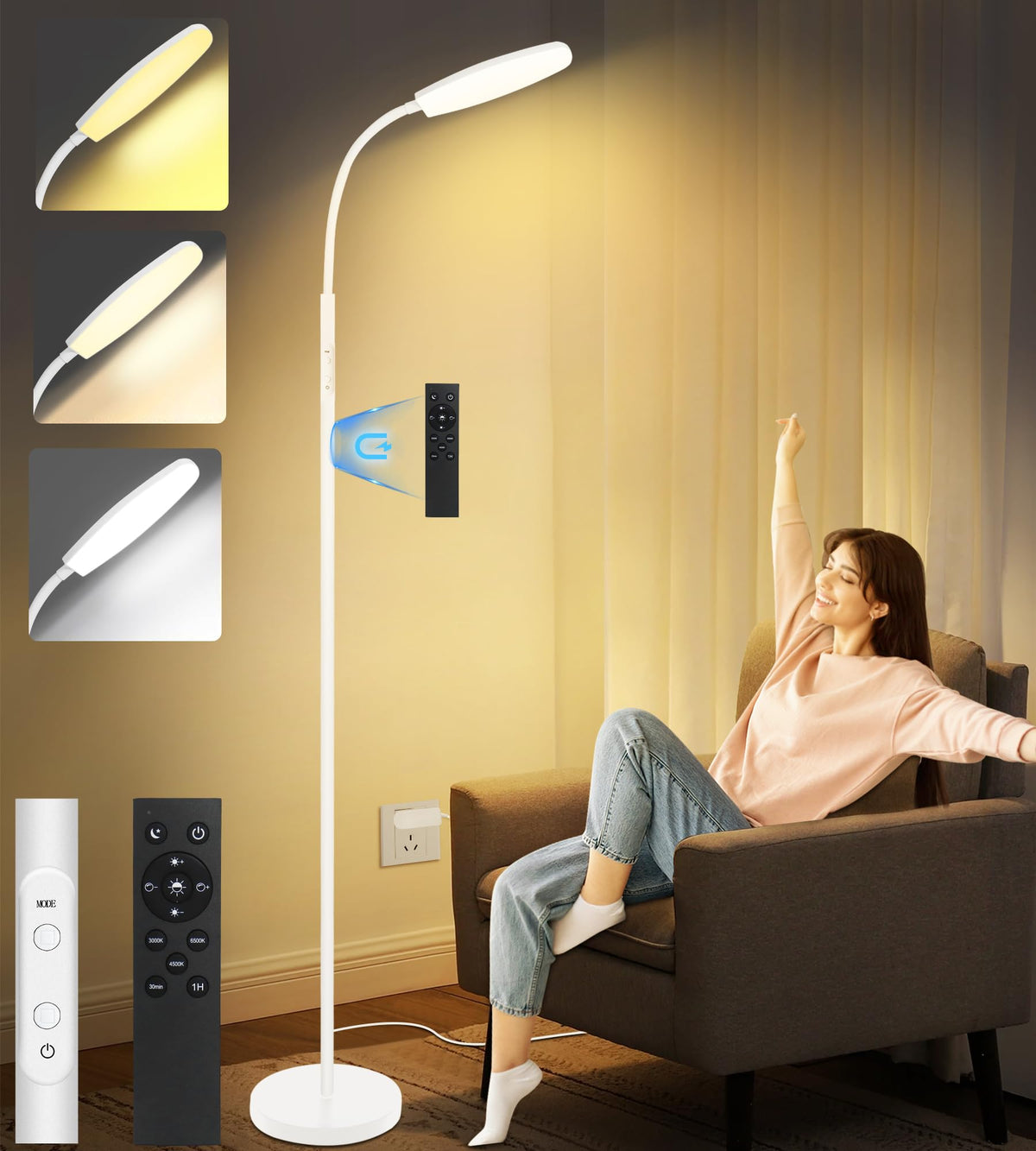LanSuper lampe thérapie 10000lux,vue frontale, énergie matinale et concentration