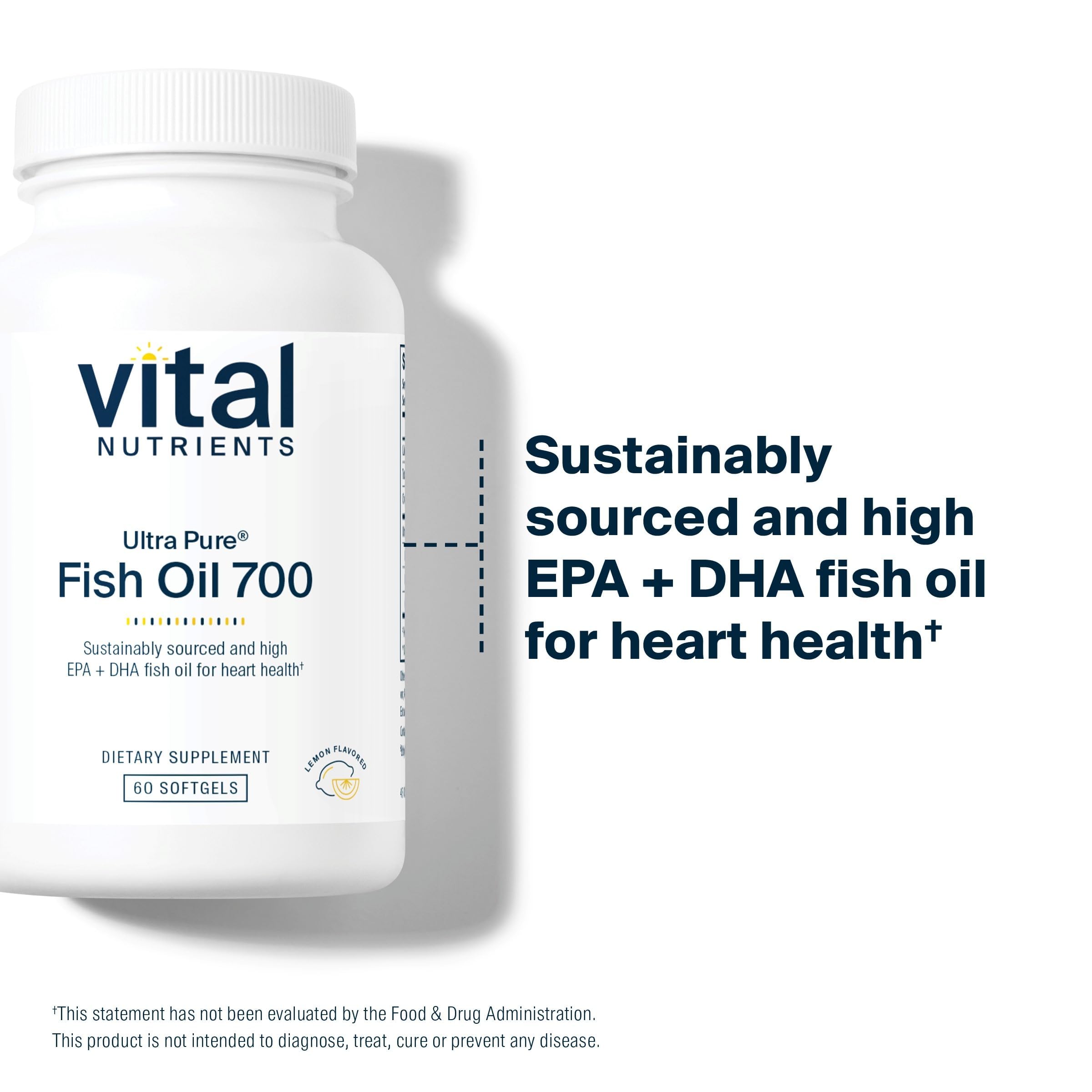 Saveur citron rafraîchissante facilitant la prise quotidienne de Vital Nutrients Ultra Pure Poisson 700.