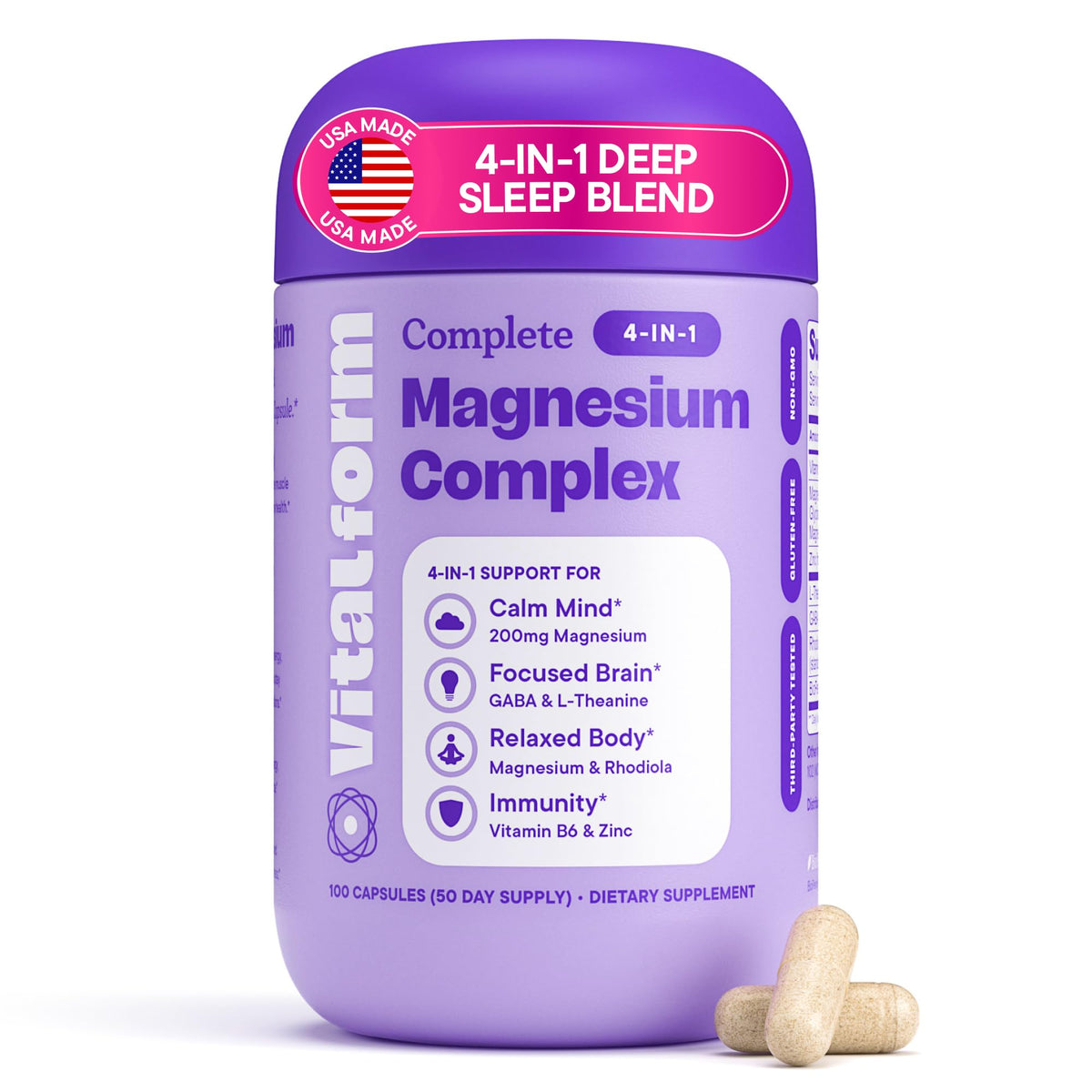 VitalForm Magnesium Glycinate Sommeil Bouteille — rituel nocturne relaxant