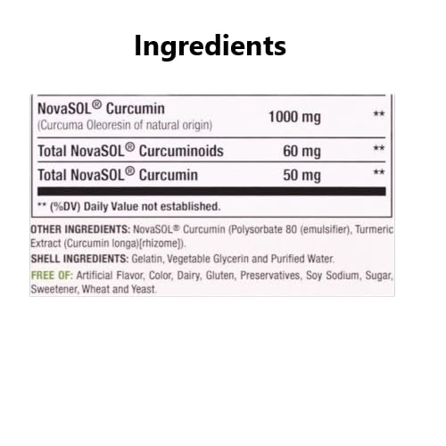 A1Vitality NovaSOL Curcuma boîte de 60 gélules, solution pratique.