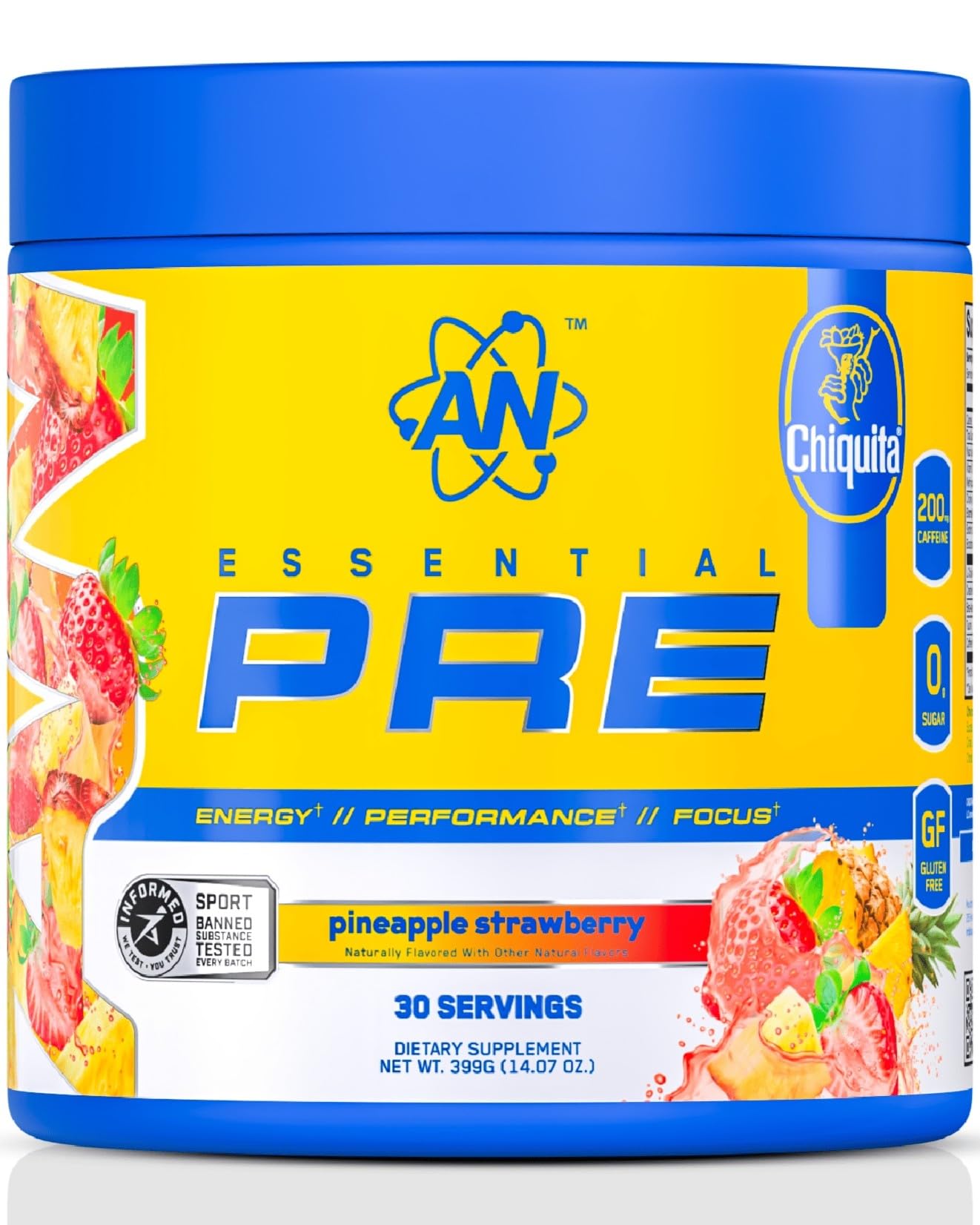 ABE All Black Everything Essentials Preworkout — boîte 30 portions prête pour l'entraînement.