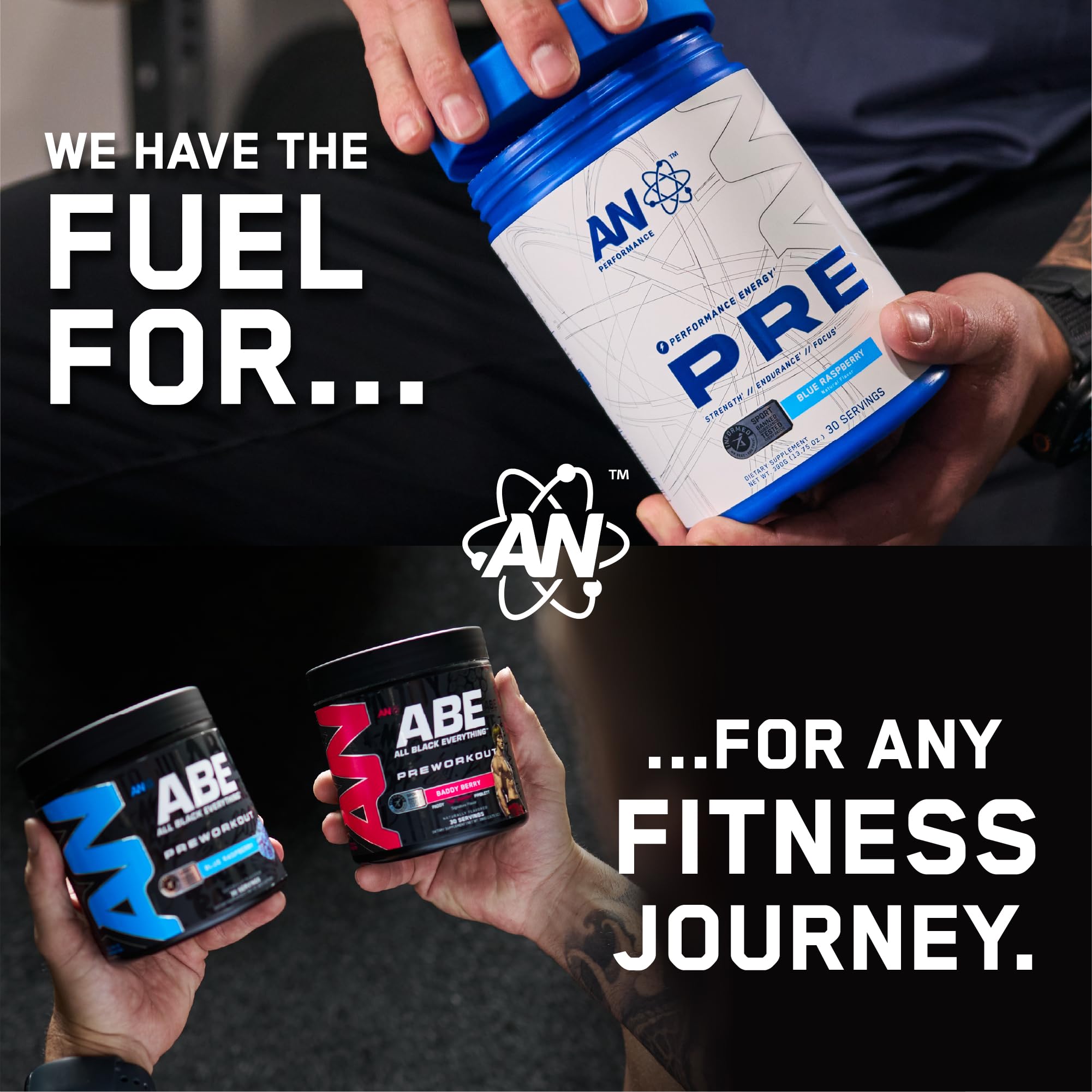 ABE All Black Everything Essentials Preworkout — énergie et concentration pendant l'entraînement.