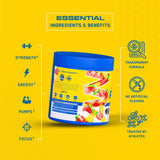 ABE All Black Everything Essentials Preworkout — goût fruité agréable, pomme-ananas-fraise, parfait avant séance.