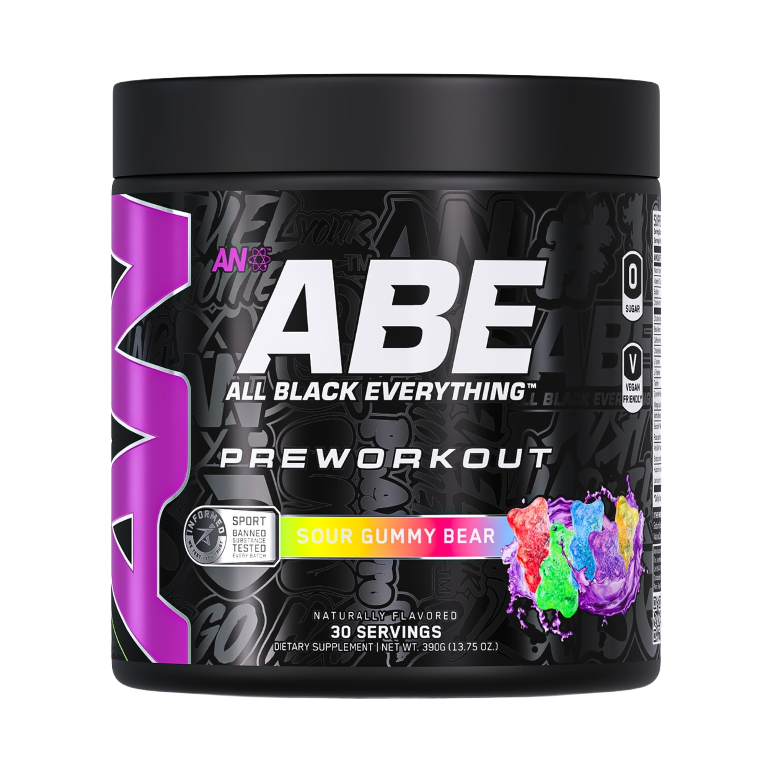 ABE Tout-en-Noir Pré-entraînement, dose – énergie rapide et efficace avant l’entraînement.