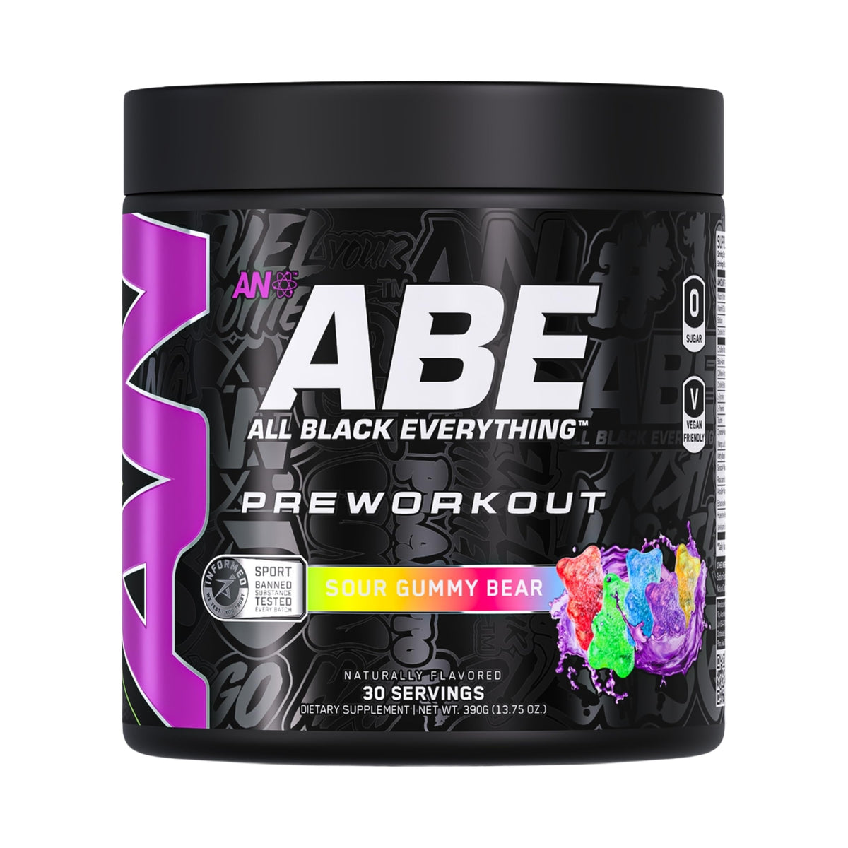 ABE Tout-en-Noir Pré-entraînement, dose – énergie rapide et efficace avant l’entraînement.